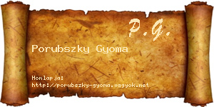 Porubszky Gyoma névjegykártya