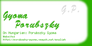 gyoma porubszky business card